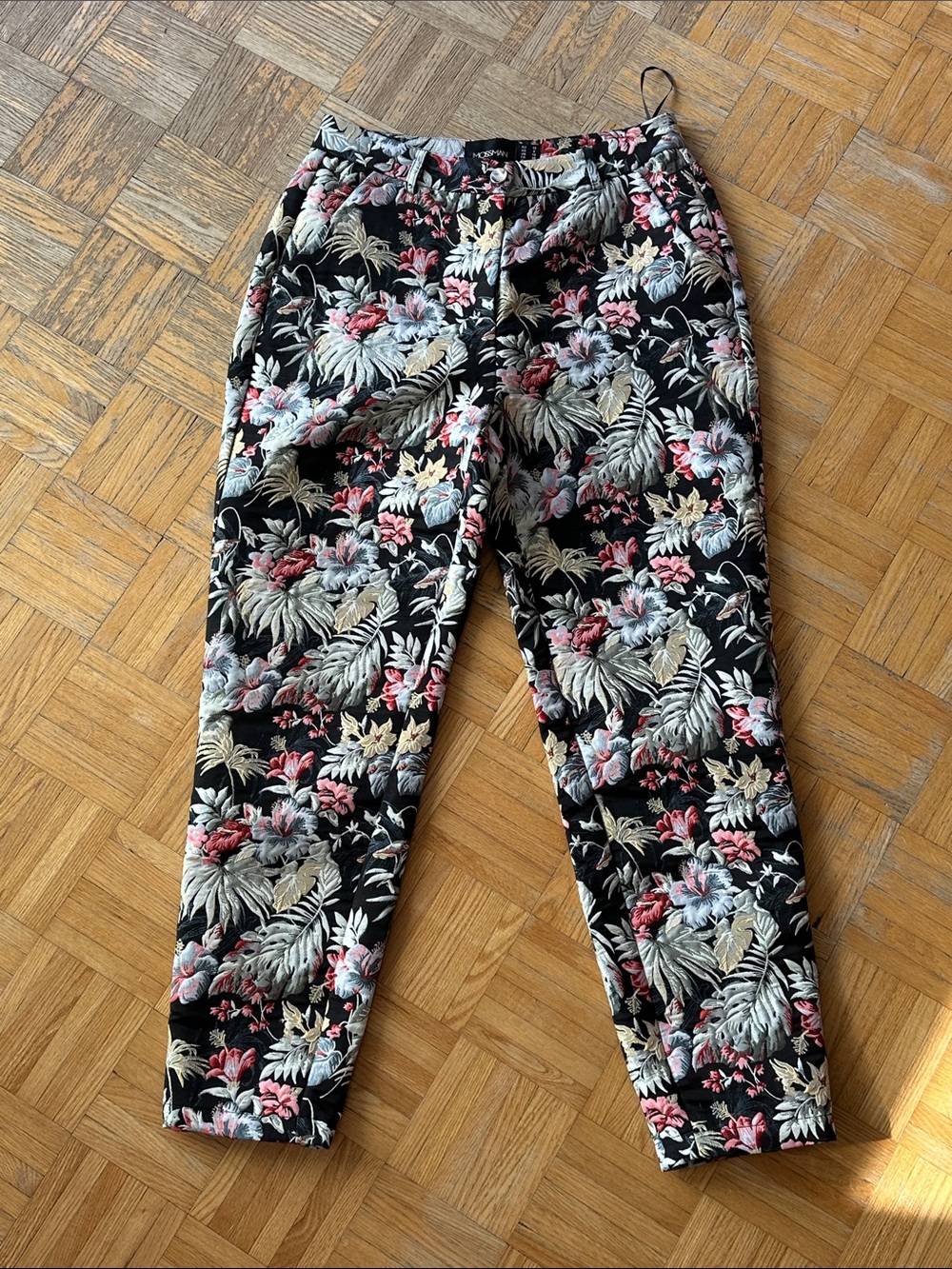 Floral Print Women's Pants - Black Multicolor